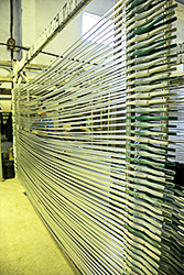 A rack of anodized metal
