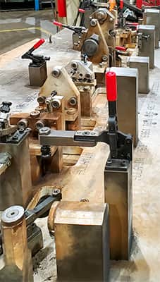 Several Pieces of a Custom Fixturing Process