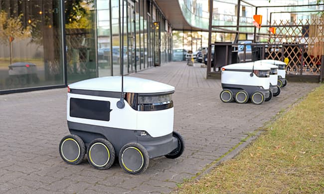 Autonomous Robots waiting outside