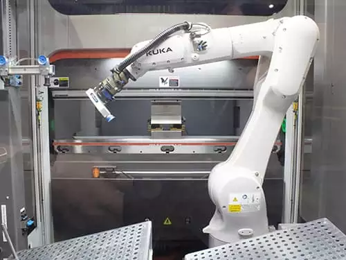 Robotic press brake representing part of the new technology available to metal fabricators.