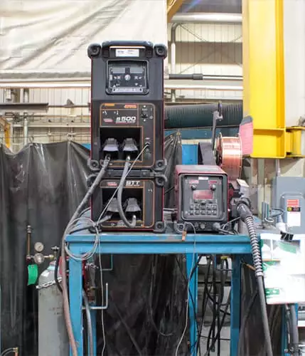 Solid Wire Welding Unit Sitting on a High Bench.